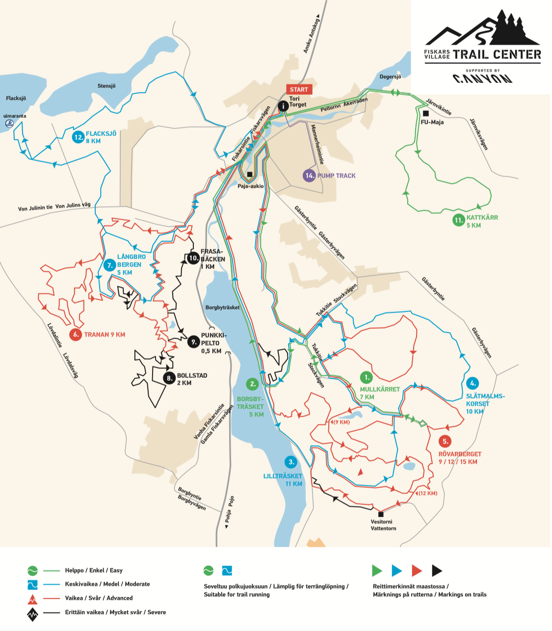 Fiskars Trail Center kartta