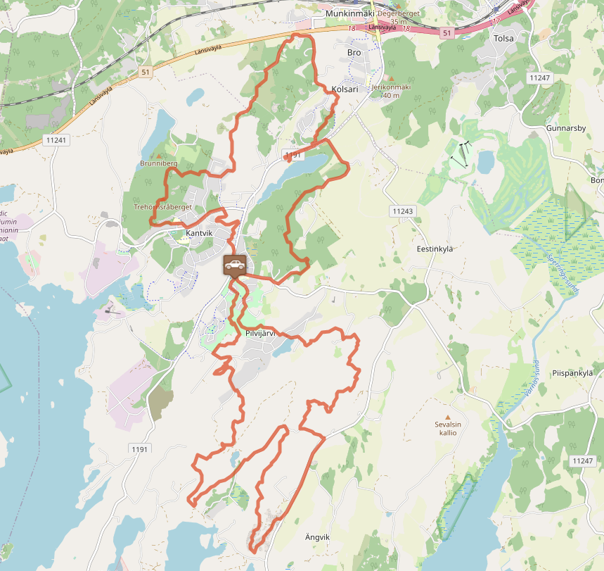 Kirkkonummi, GPS-jälki 